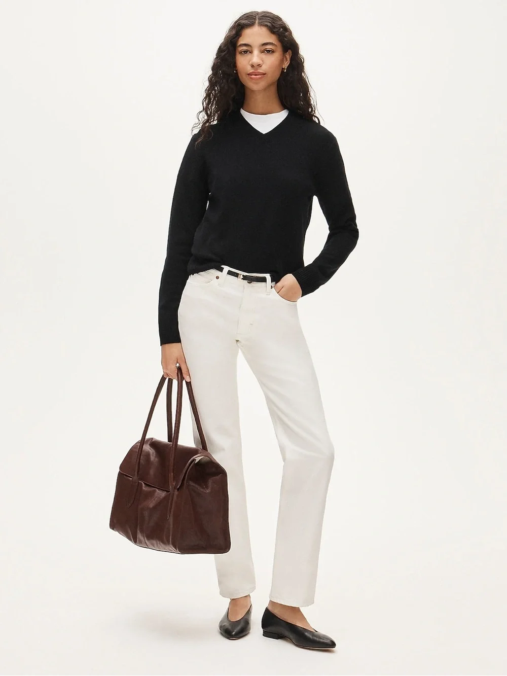 J. Crew Cashmere high V-neck sweater in Black Size XS NWT